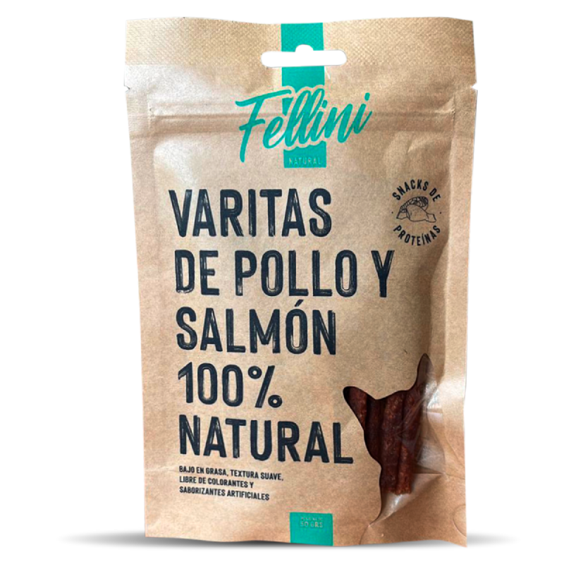 Fellini Natural Varita de Pollo y Salmon Snack para Gato 50g