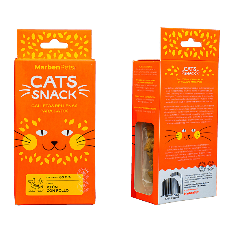 Marben Cats Snack Galleta Relleno de Atun con Pollo 80g