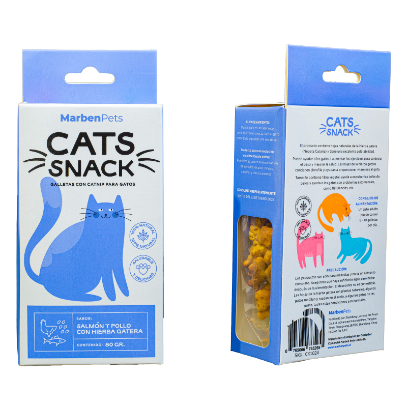 Marben Cats Snack Galleta Salmon y Pollo con Hierba Gatera 80g