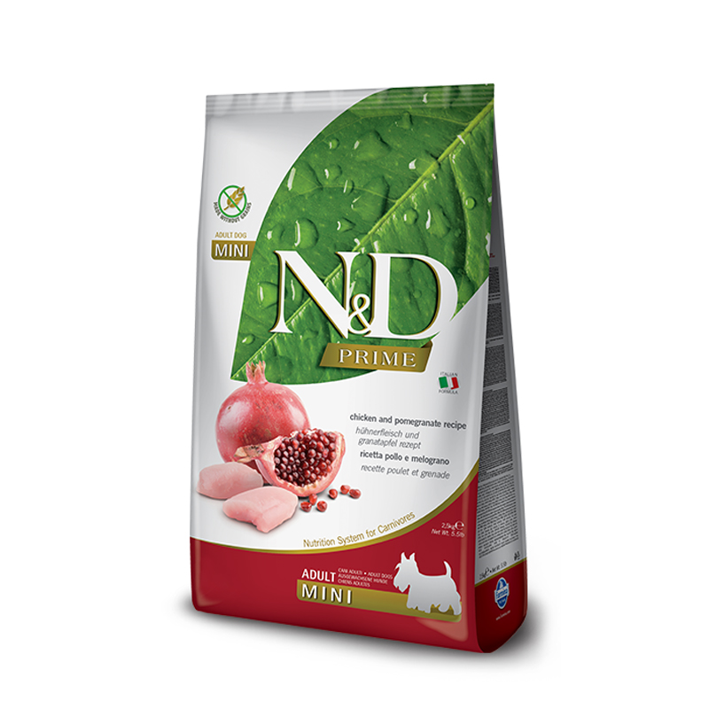 N&amp;D Adulto Dog Mini Breed Pollo y Granada 2.5kg