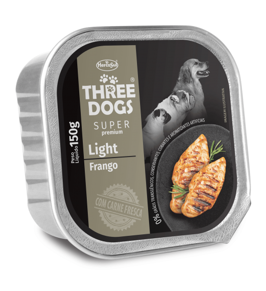 Three Dogs Pate Light Sabor a Pollo - Alimento Húmedo para Perro 150g