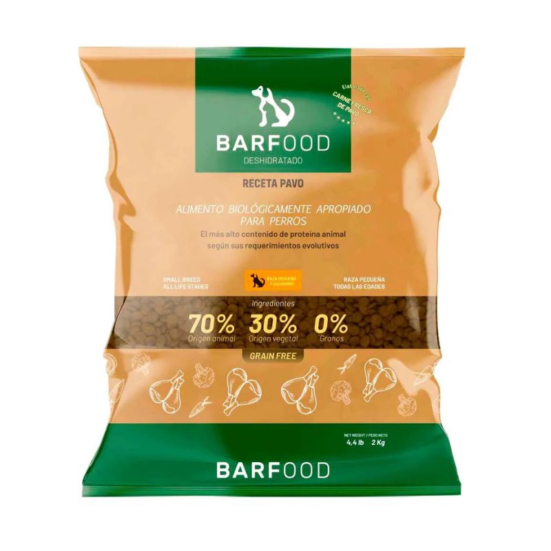 Barfood Deshidratado Pavo Razas Pequeñas y Cachorros 2 kg