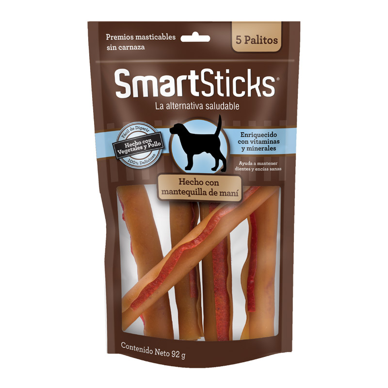 Smartbones -Smartsticks Sabor A Mantequilla De Maní 92g