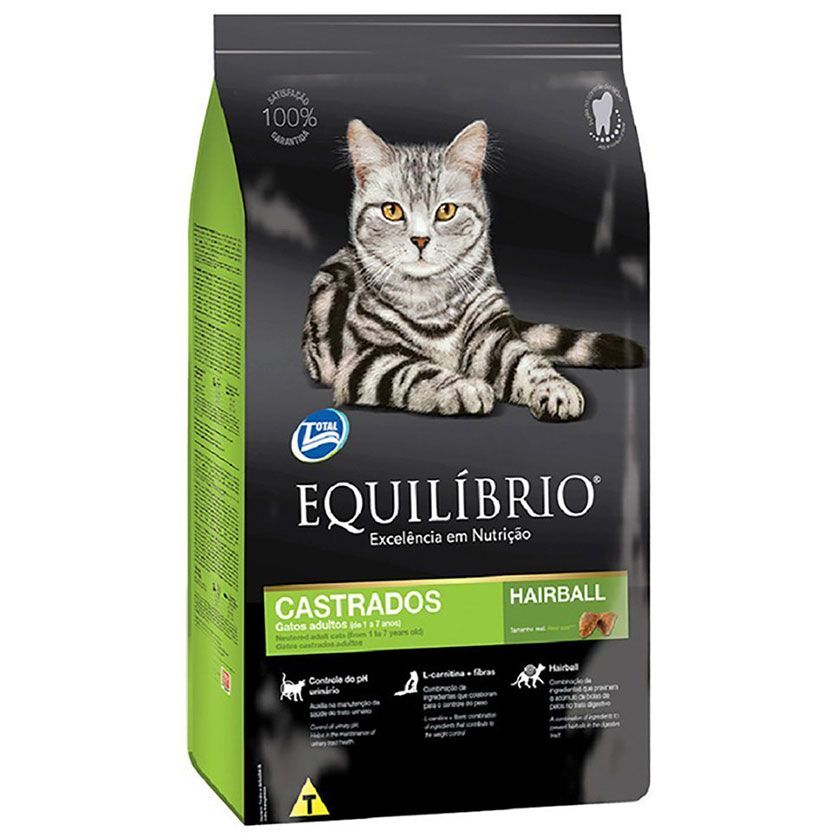 Equilibrio Gato Adulto Castrado Hairball 1.5kg