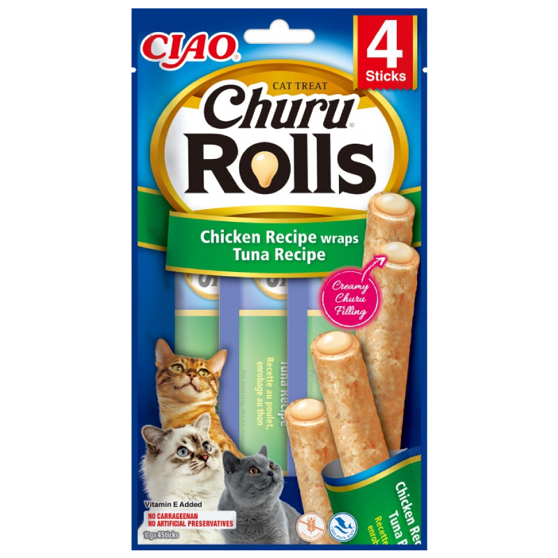 Churu Rolls Pollo con Atun Cat 40g