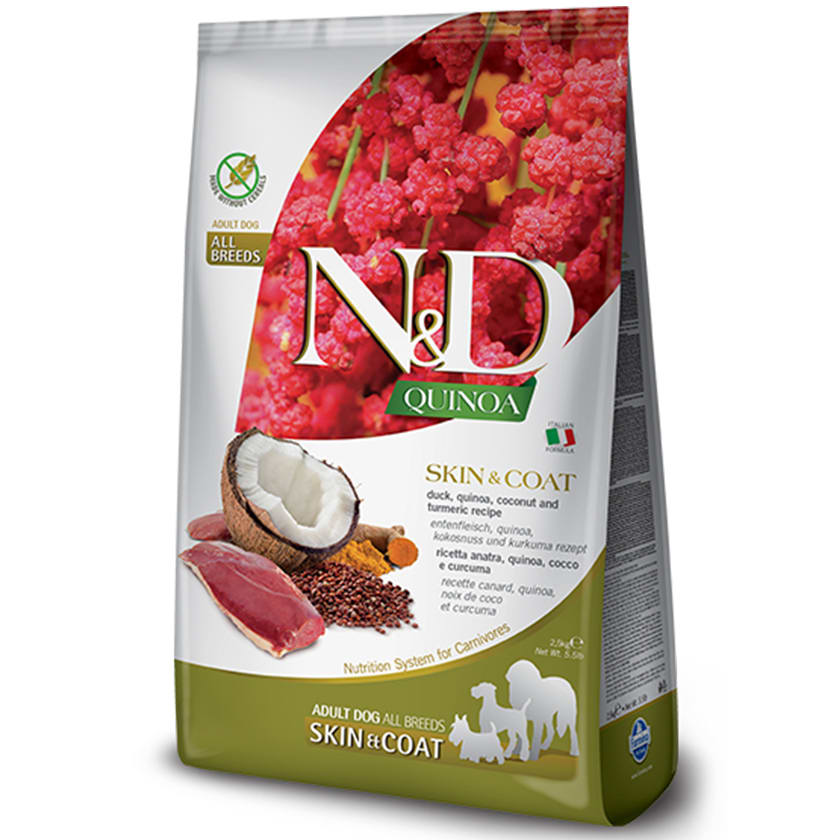 N&amp;D Adulto Dog Quinoa Skin Coat Pato 2.5kg