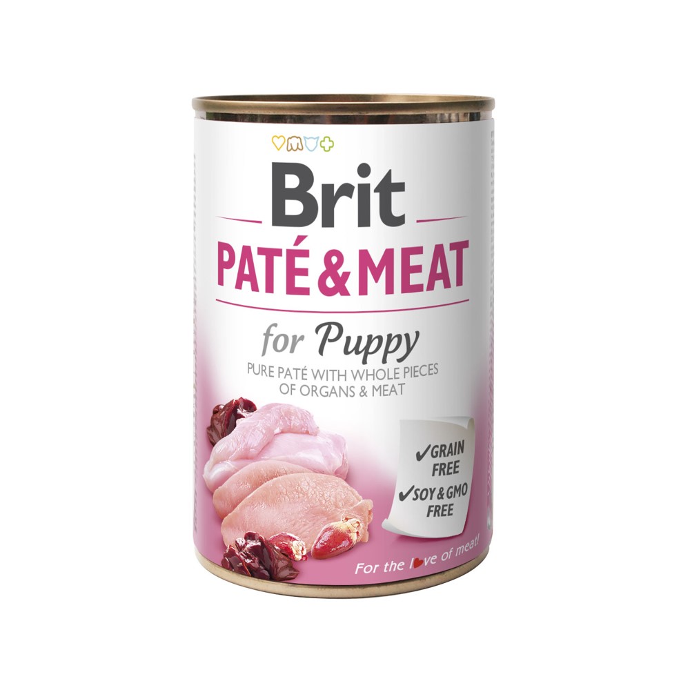 Brit Pate Lata Dog Puppy Meat Chicken y Turkey 800g