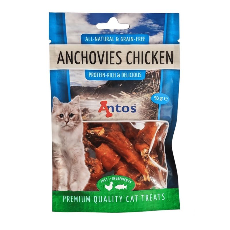 Antos Cat Treats Anchovies y Chicken 50g