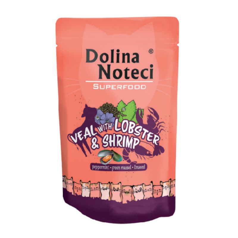 Pack Dolina Superfood Cat Ternera Langosta y Camaron x 5u 85g