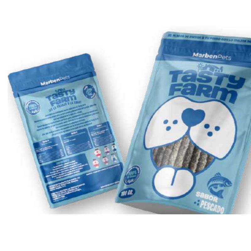 Tasty Farm Palitos de Carnaza Envueltos en Pescado Dog 100g