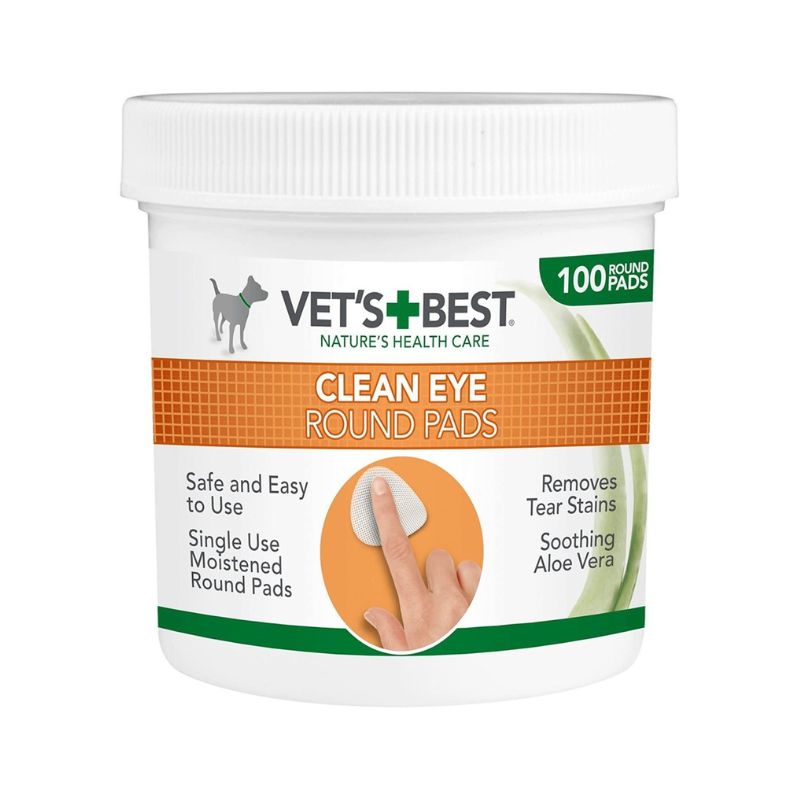 Vets Best Clean Eye Round Pads Toallitas Limpieza de Ojos 100und