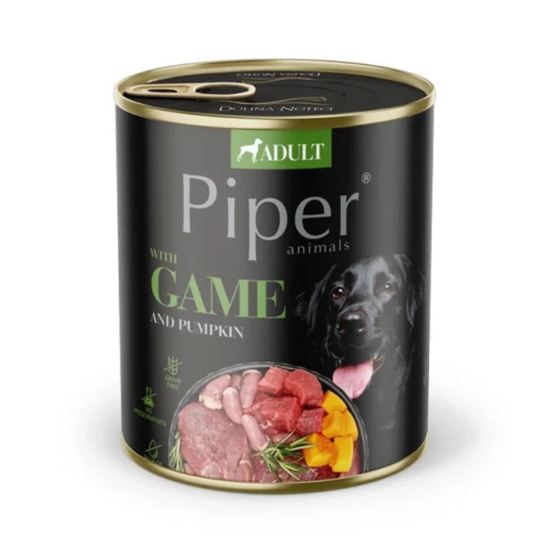 Piper Dog Lata de Animales de Caza y Calabaza 800g