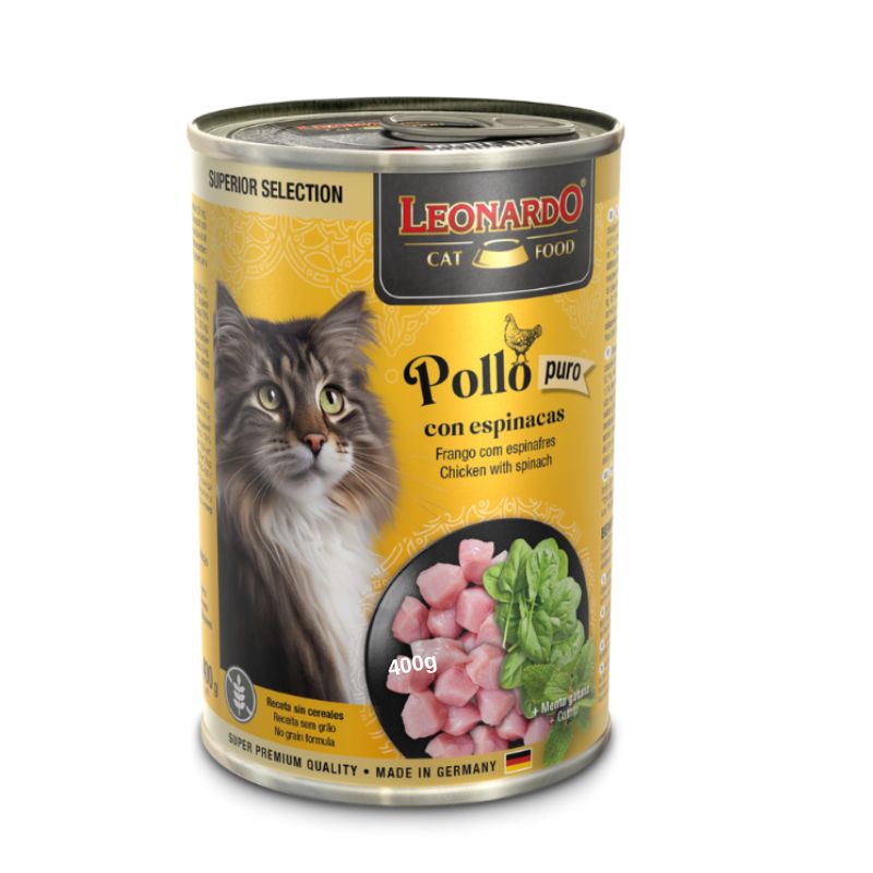 Leonardo Lata Pollo Espinaca 400g