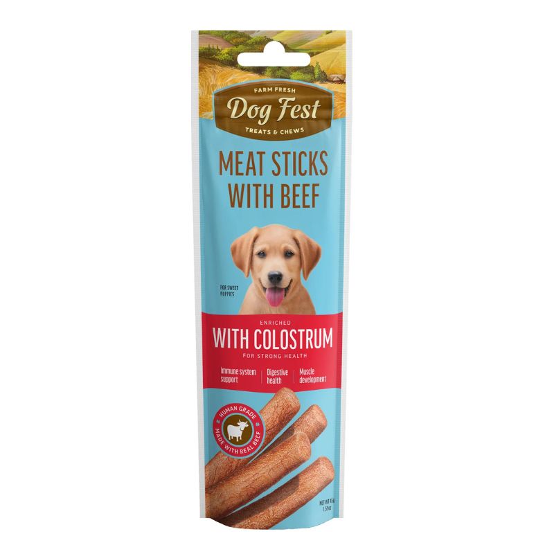 Dog Fest Puppy Barras de Carne de Vacuno con Calostro 45g