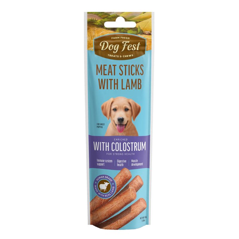 Dog Fest Puppy Barras de Carne de Cordero con Calostro 45g