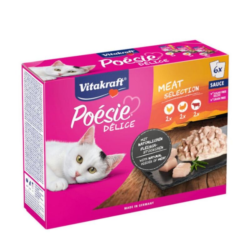 Pack 6 Unidades Vitakraft Poesie Delice Carnes Para Gato 85g