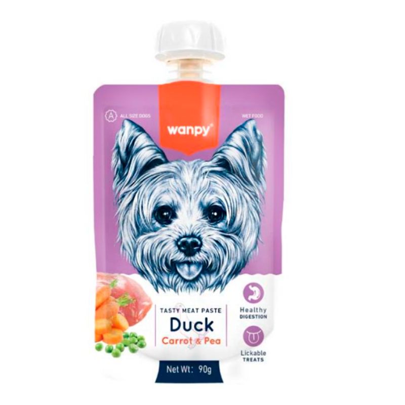 Wanpy Tasty Meat Paste Dog Duck Carrot y Pea 90g