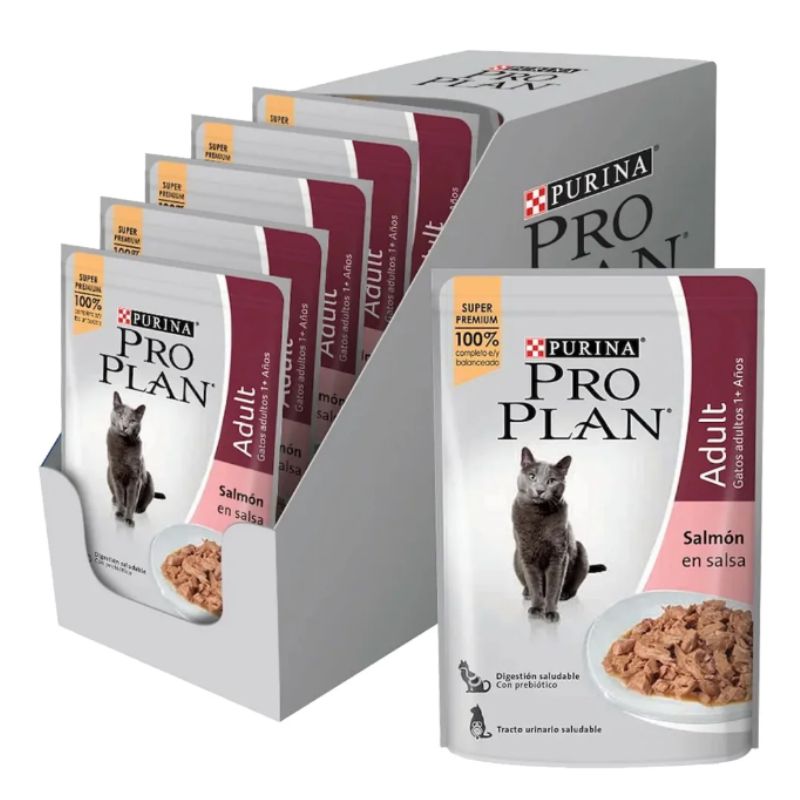 Pack Pro Plan Adult Cat Salmon En Salsa Pouch x 15u 85g