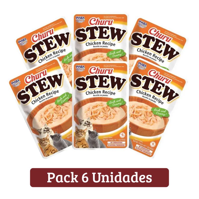 Pack Inaba Churu Stew con Pollo para Gatos x 6u 40g