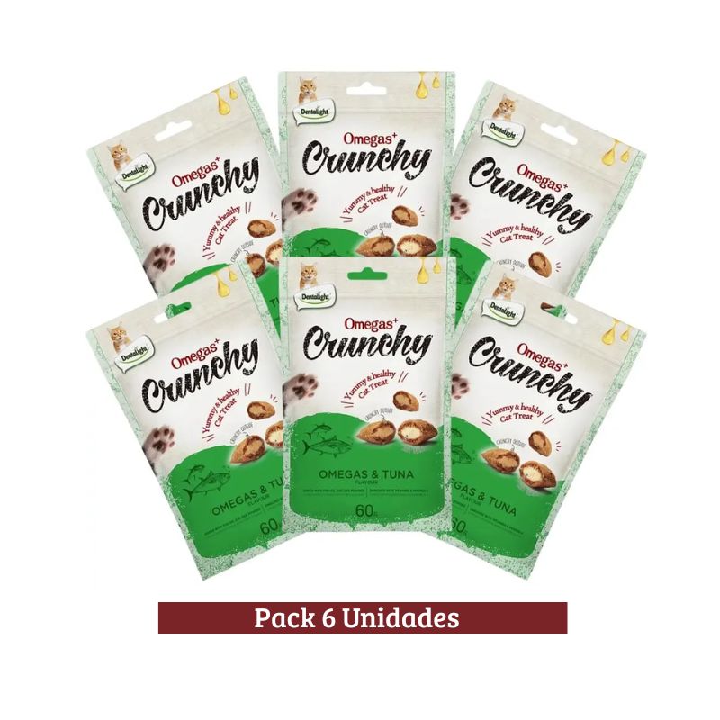 Pack Dentalight Omegas Galletas Crunchy Atun Para Gatos 6x 60g