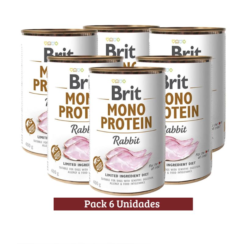 Pack Brit Care Mono Protein Rabbit Dog x 6 400g
