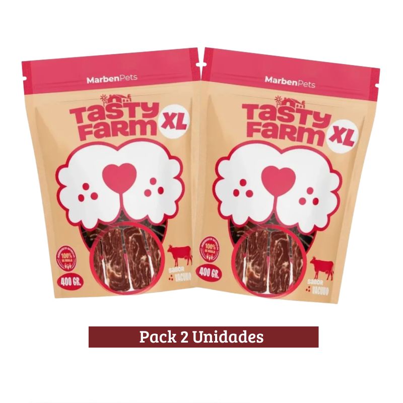 Pack Tasty Farm Rebanadas de Vacuno Dog x 2u 400g