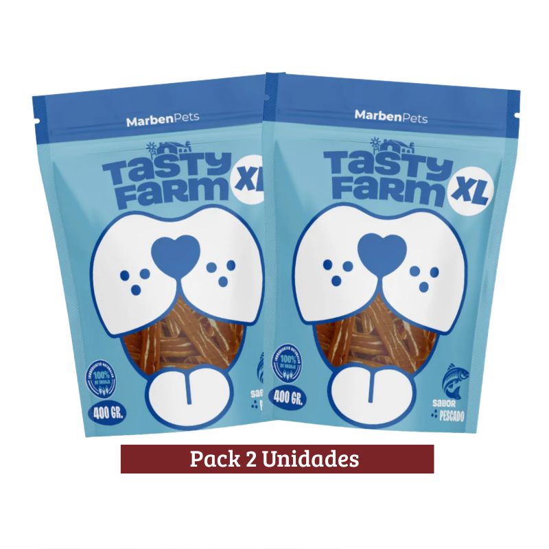 Pack Tasty Farm Tiritas de Salmon Dog x 2u 400g