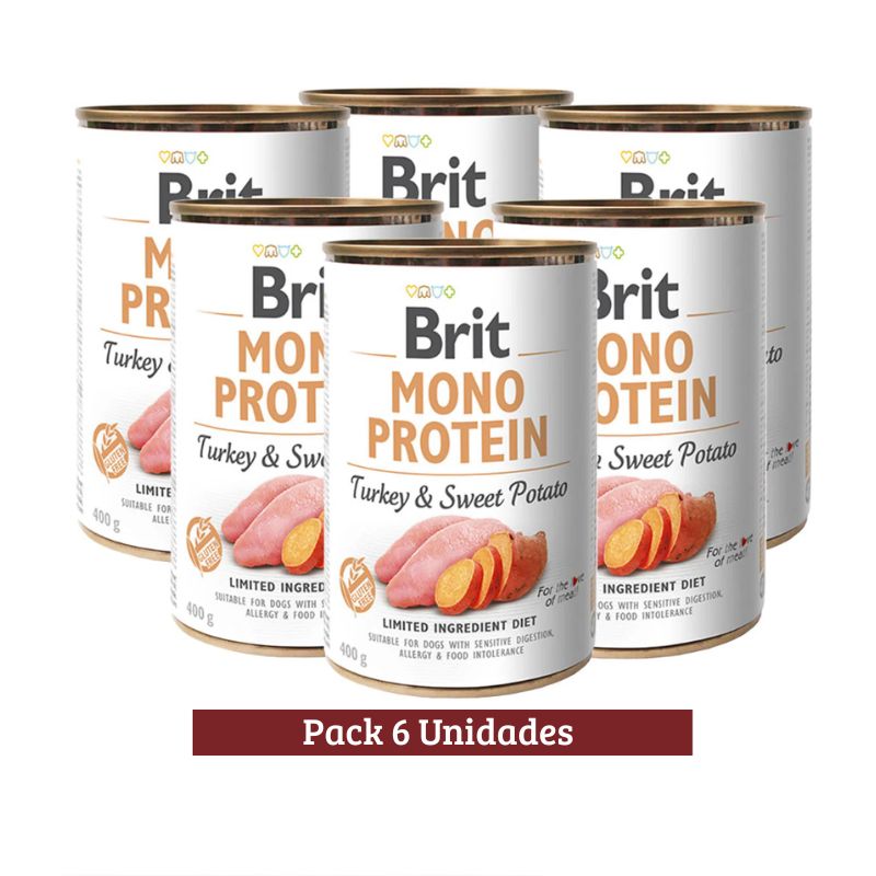 Pack Brit Care Mono Protein Turkey &amp; Sweet Potato Dog x 6u 400g