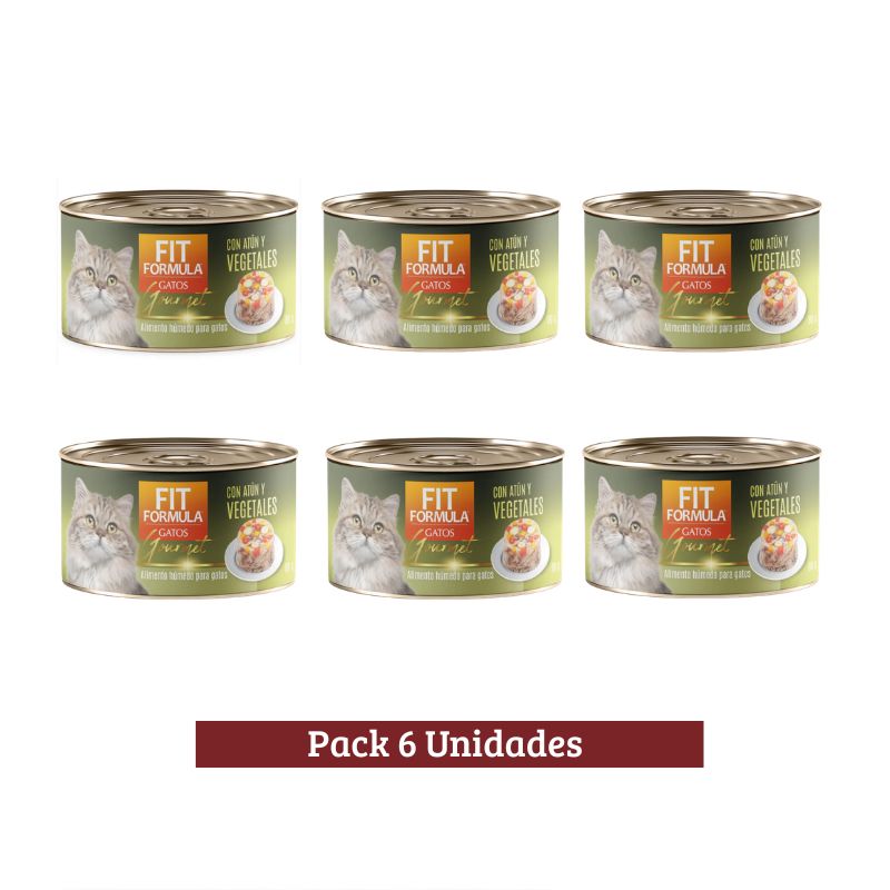 Pack Fit Formula Lata Gourmet Gato Sabor Atun y Vegetales x 6u 85g