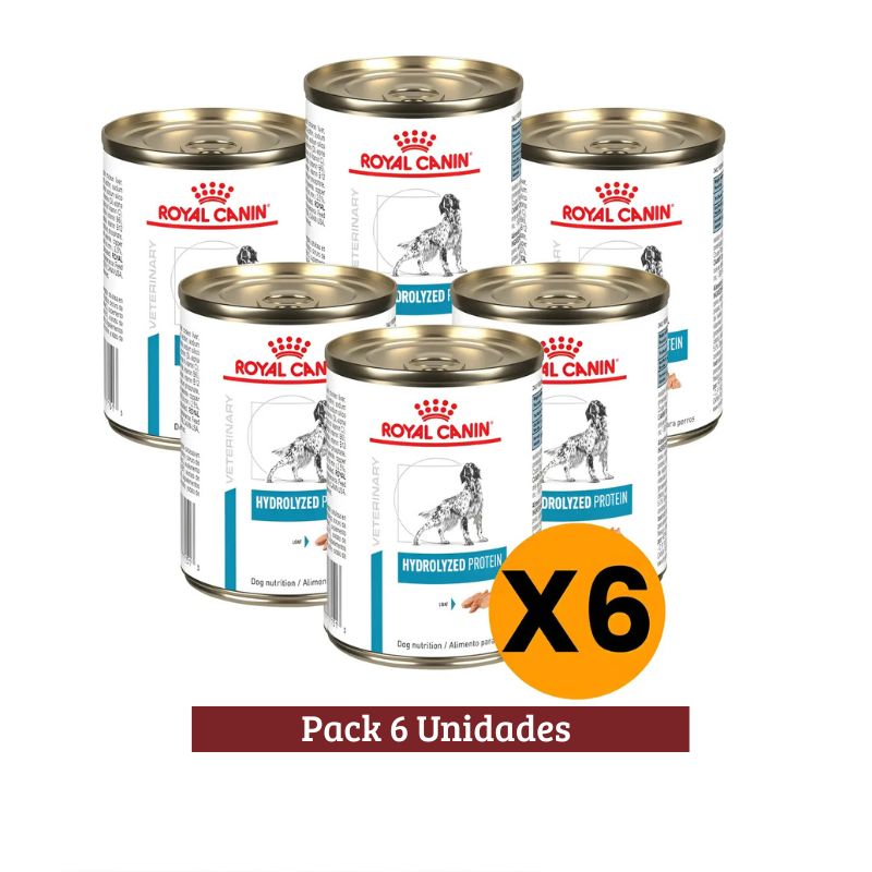Pack Royal Canin Hydrolized Protein Dog Enlatado x 6u 390g