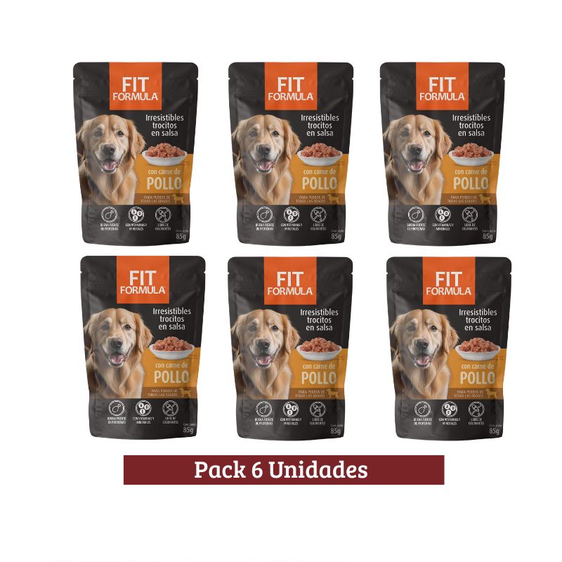 Pack Fit Formula Pouch Pollo Perro x 6u 85g