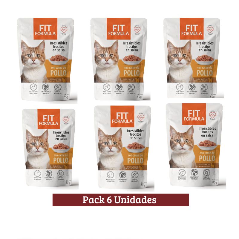Pack Fit Formula Pouch Pollo Gato x 6u 85g
