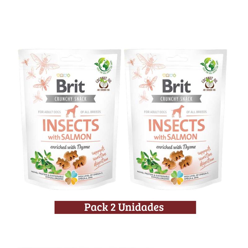 Pack Brit Care Dog Crunchy Insects With Salmon x 2u 200g