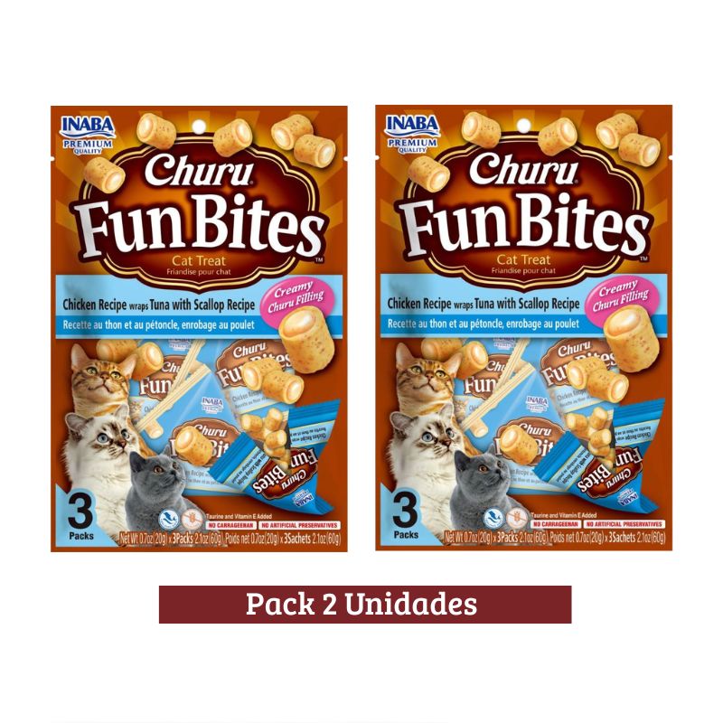 Pack Churu Fun Bites Recipe Atun y Ostiones Cat x 6u 60g