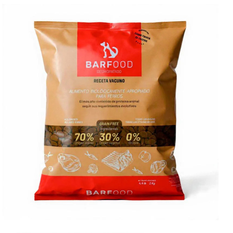 Barfood Deshidratado Vacuno Todas las Razas y Cachorros 2kg