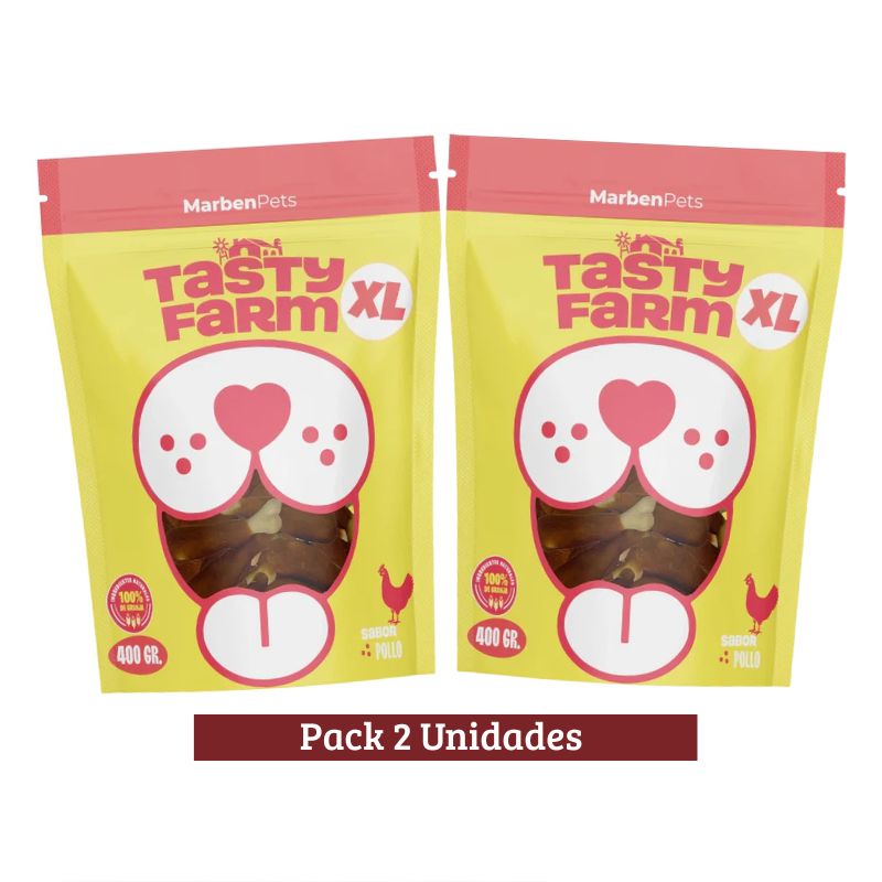Pack Tasty Farm Trutitos de Pollo con Huesitos de Calcio Dog x 2u 400g