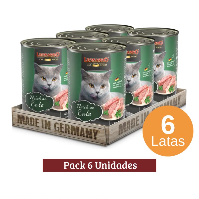 Pack Leonardo Ente Adult Cat Duck X 6u 400g