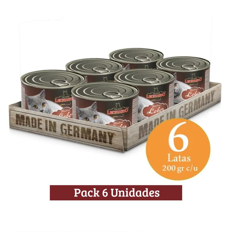 Pack Leonardo Leber Adult Cat Higado X 6u 200g
