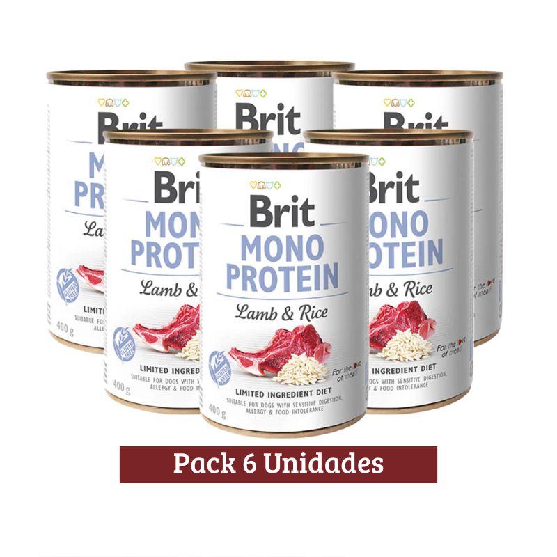 Pack Brit Care Mono Protein  Lamb &amp; Rice Dog X 6u 400g