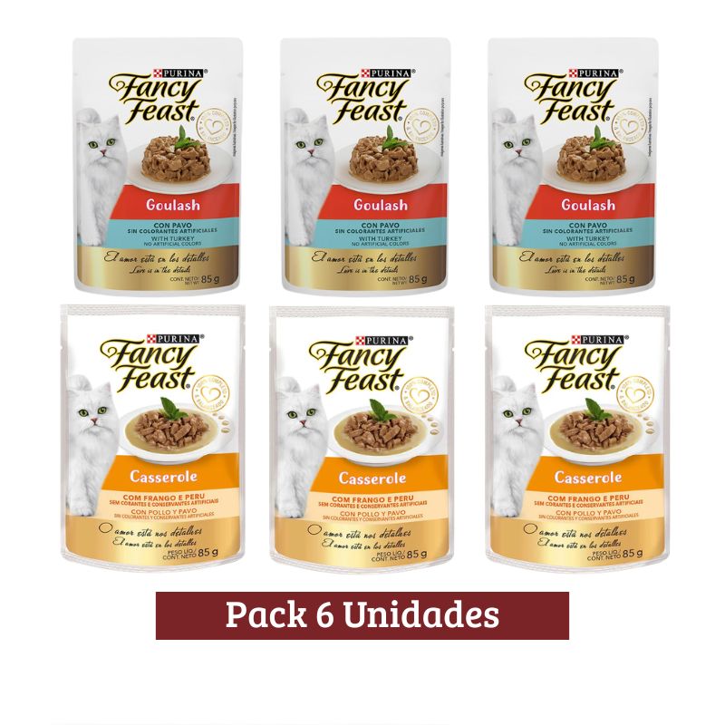 Pack Fancy Pouch Pollo y Pavo X 6u 85gr