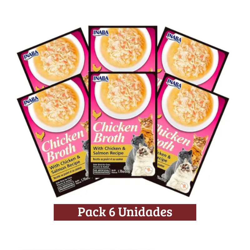 Pack Churu Broth Pollo y Salmon Cat x 6u 50g