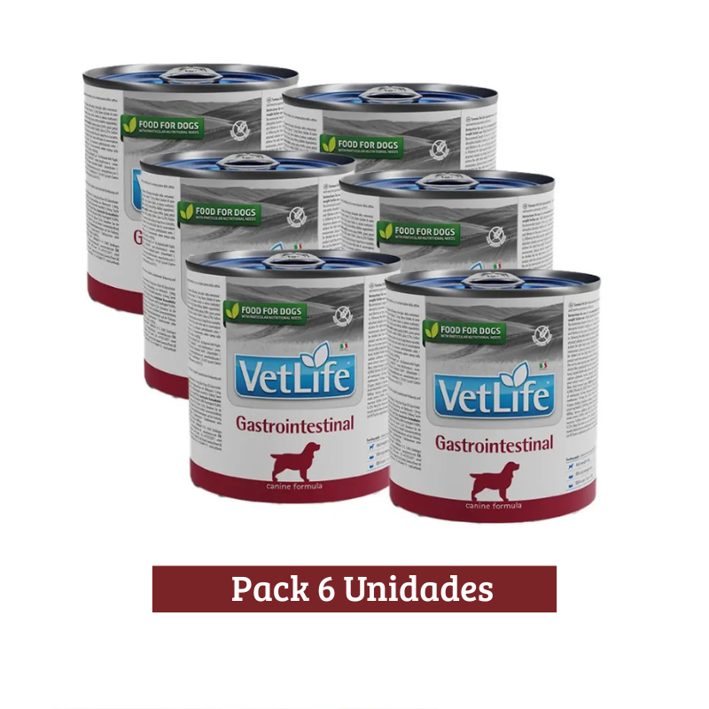 Pack Vet Life Dog Gastro Intestinal Lata x 6u 300g