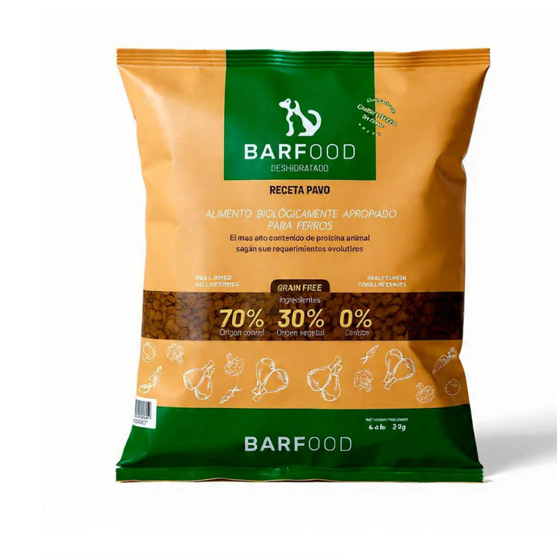 Barfood Deshidratado Pavo Razas Todas las Razas y Cachorros 2 kg