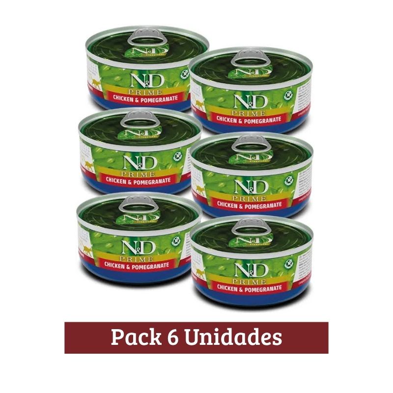 Pack N&amp;D Prime Lata Pollo y Granada x 6u 70g