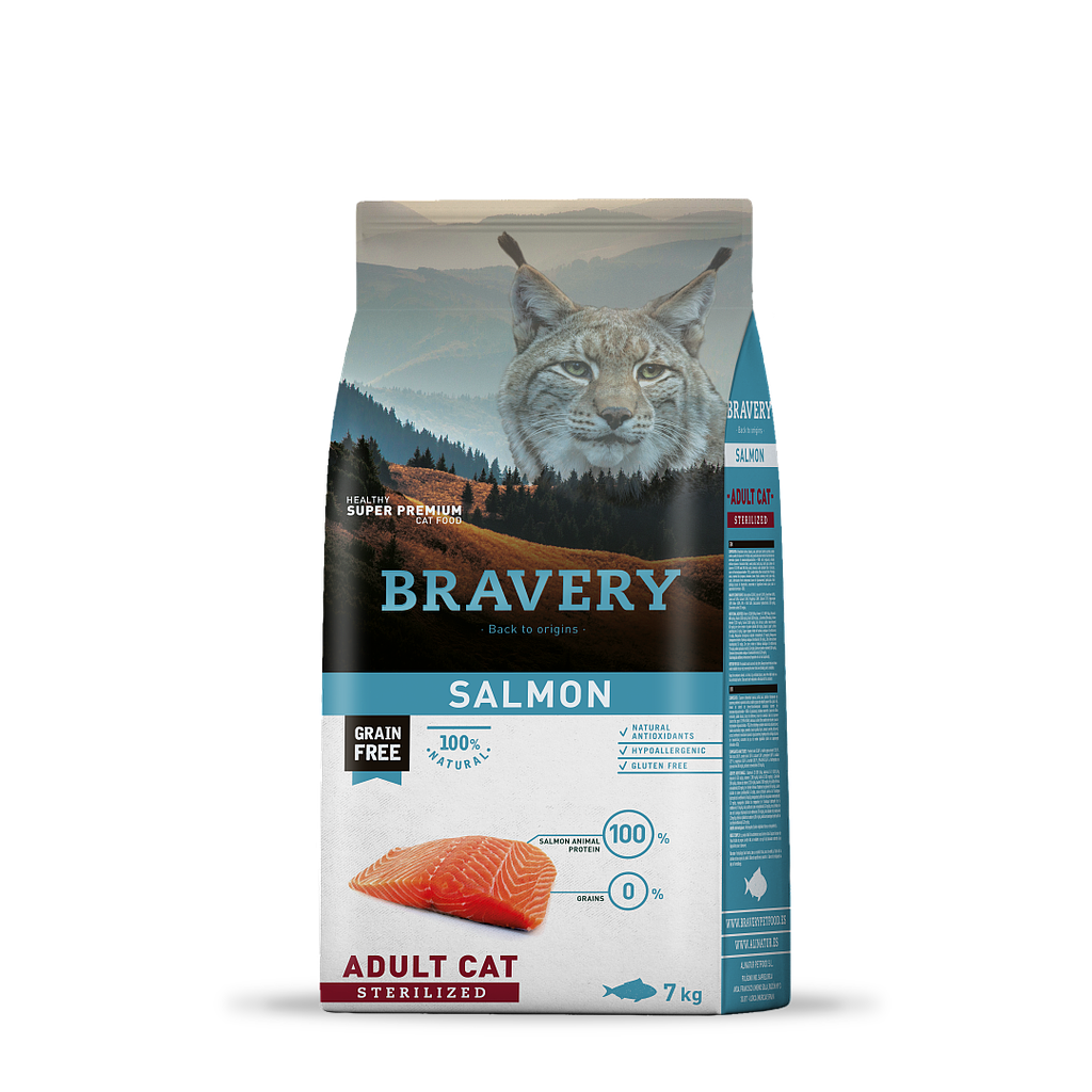 Bravery Adulto Cat Sterilized Salmon 7kg