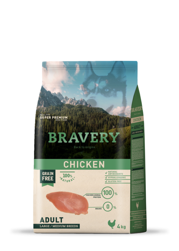 Bravery Adulto Dog Large / Medium Breeds Chicken 4kg