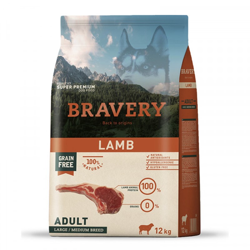 Bravery Adult Dog Large / Medium Breeds Lamb 12kg