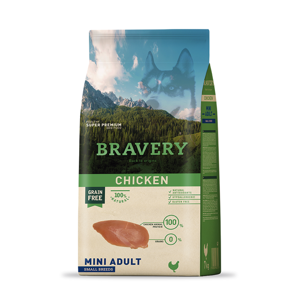 Bravery Mini Adulto Dog Small Breeds Chicken 2KG