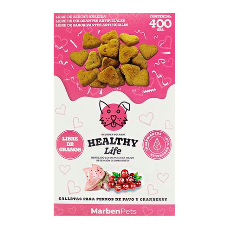 Galletas Healthy Life Dog Libre de Granos Pavo y Arandanos Snack Dog 400g