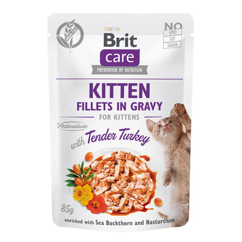Brit Care Pouch Kitten Filete En Salsa Con Pavo Tierno Para Gatitos 85g